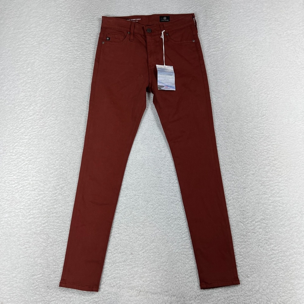 AG Farrah Ankle High Rise Skinny Sateen Stretch Jeans Brick Dust 25R 26x26.5 NWT